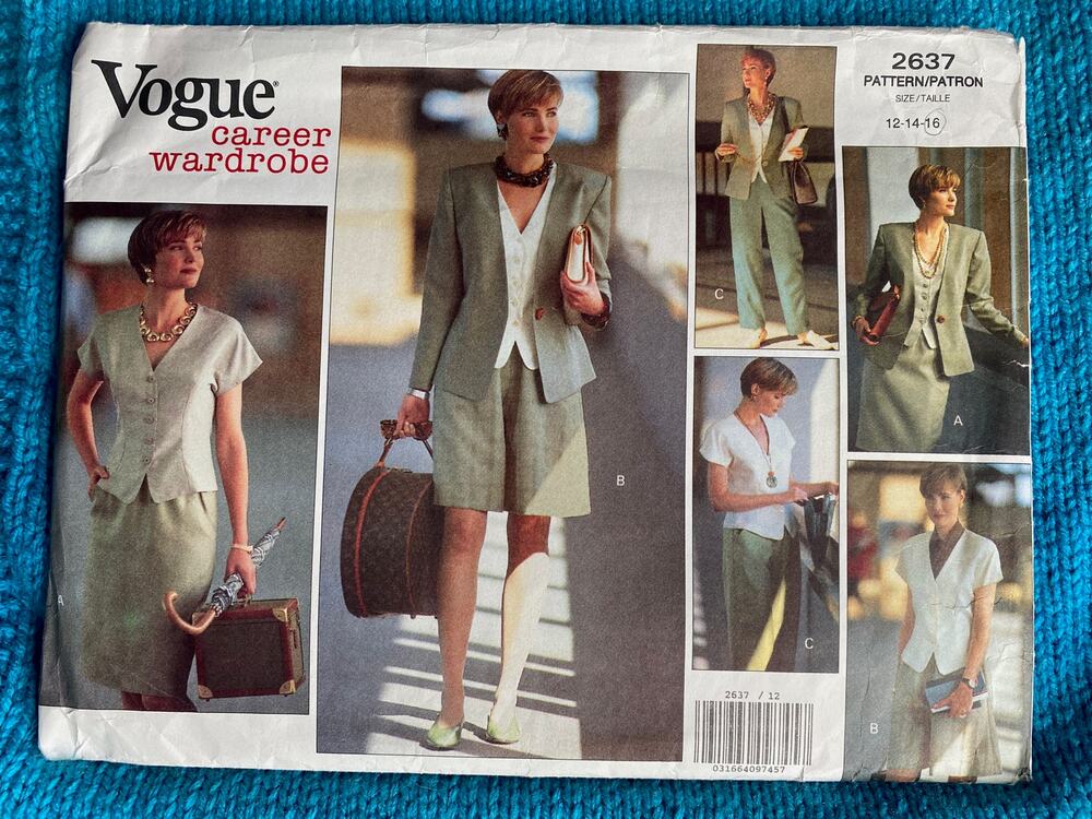 Vogue sewing pattern 2637 suit pants blazer skirt shorts skirt